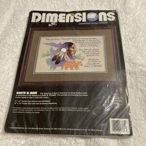 Dimensions Counted Cross Stitch Kit Native Earth & Man 3764 by Linda K. Powell